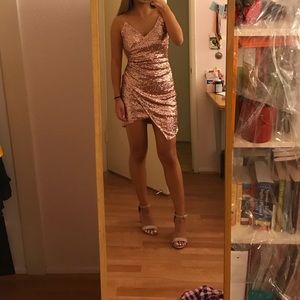 Sequined Pink Mini Dress
